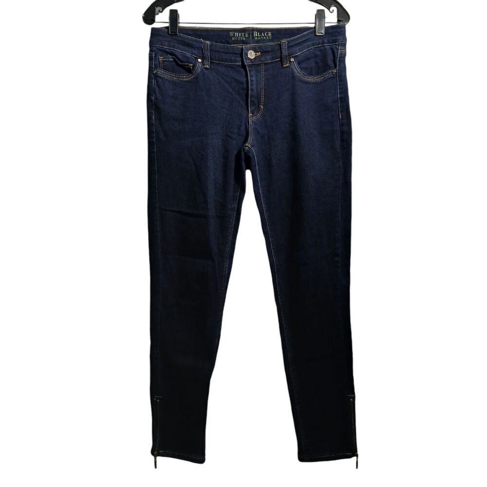 WHBM Jeans Women 6 Dark Wash Low Rise Skinny Ankle Zip
